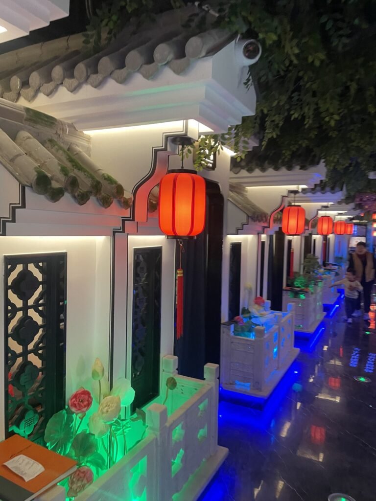 庭院江南菜紅燈籠走道